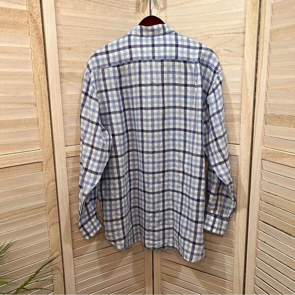 Joseph Turner Linen Button Down Plaid Shirt XL - Picture 10 of 10
